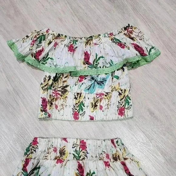 NWT Kitsch & Pop Barok Paris Women's Floral Crop Top & Skirt Multicolor Small - Picture 2 of 14